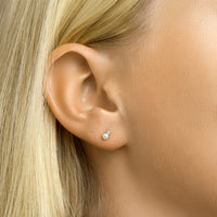 vDam Oorknoppen Parel En Zirkonia Zilver Gerhodineerd 1331964