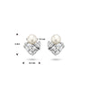 vDam Oorknoppen Parel En Zirkonia Zilver Gerhodineerd 1335385