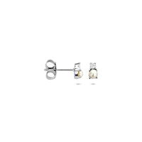 vDam Oorknoppen Parel Zirkonia 5,5 Mm Zilver Gerhodineerd 1341124