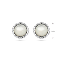 vDam Oorknoppen Parelmoer Zilver Gerhodineerd 1337730