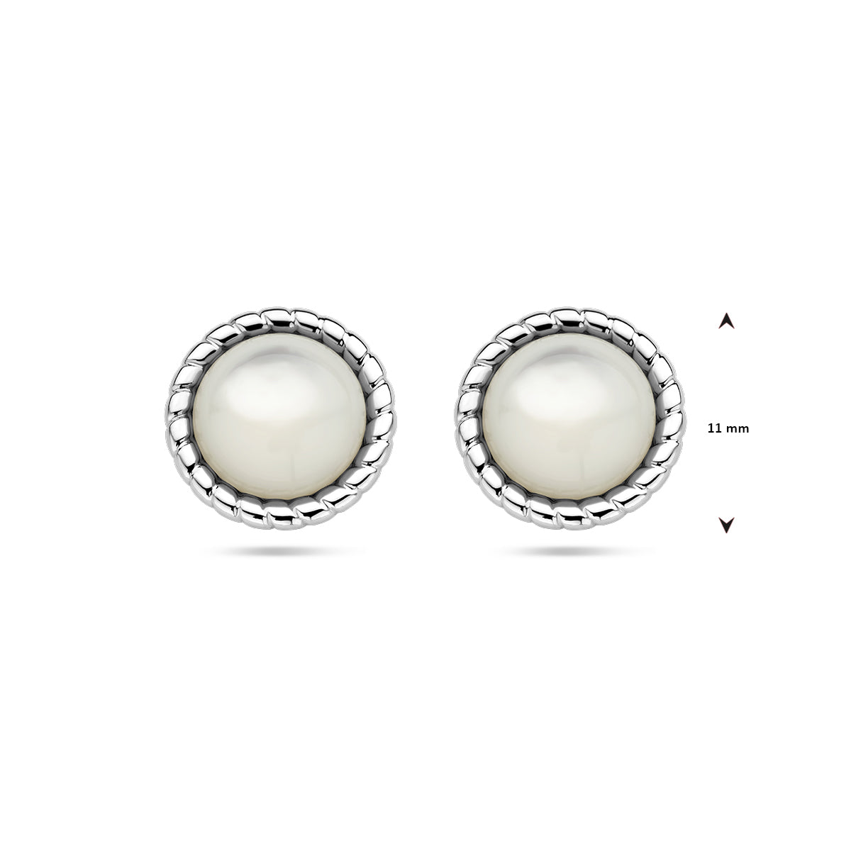 vDam Oorknoppen Parelmoer Zilver Gerhodineerd 1337730