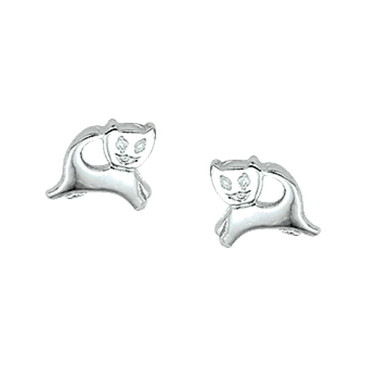 vDam Oorknoppen Poes Zilver Gerhodineerd 1329501