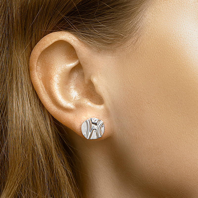 vDam Oorknoppen Rond Zilver Gerhodineerd 1332341