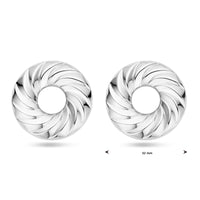 vDam Oorknoppen Rondje Gedraaid 32 Mm Zilver Gerhodineerd 1339128