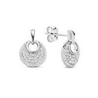 vDam Oorknoppen Rondje Zirkonia Zilver Gerhodineerd 1334774