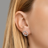 vDam Oorknoppen Rondjes Zirkonia Zilver Gerhodineerd 1329247