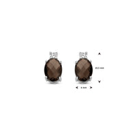 vDam Oorknoppen Rookkwarts En Zirkonia 10,5 Mm Zilver Gerhodineerd 1340317