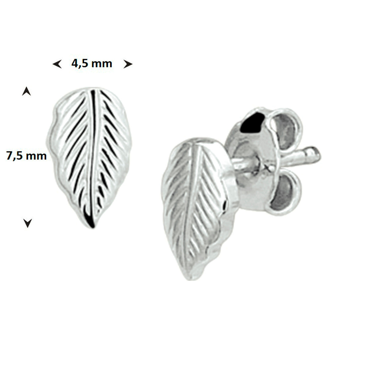 vDam Oorknoppen Veer Zilver Gerhodineerd 1326332