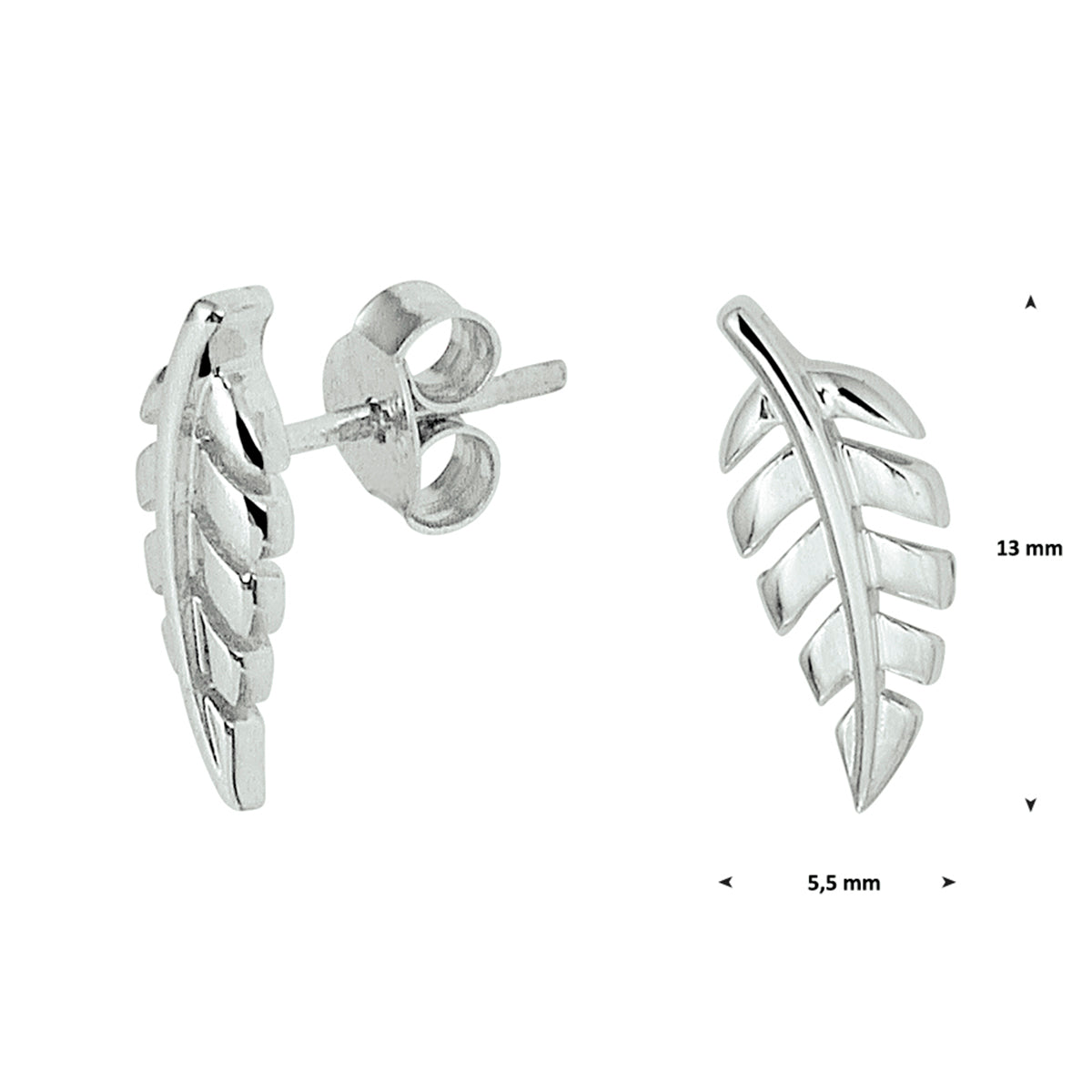 vDam Oorknoppen Veer Zilver Gerhodineerd 1328436