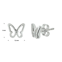 vDam Oorknoppen Vlinder Zirkonia Zilver Gerhodineerd 1329870