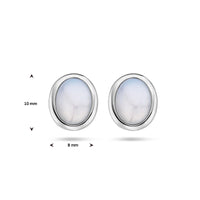 vDam Oorknoppen Wit Chalcedoon Zilver Gerhodineerd 1336639