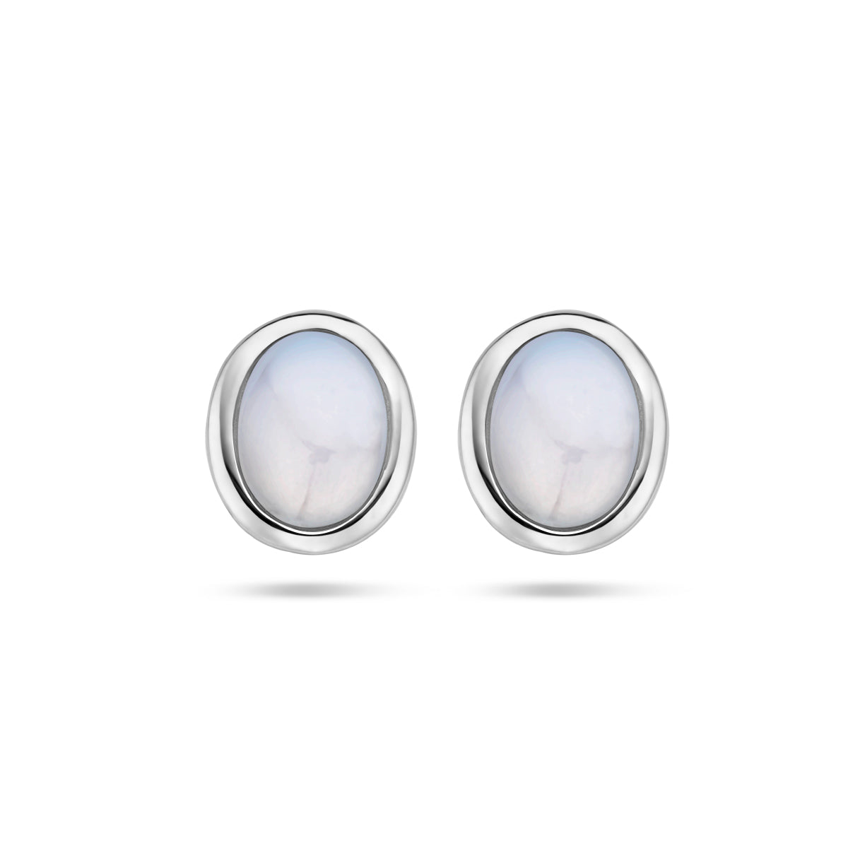 vDam Oorknoppen Wit Chalcedoon Zilver Gerhodineerd 1336639