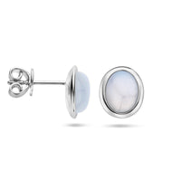 vDam Oorknoppen Wit Chalcedoon Zilver Gerhodineerd 1336639