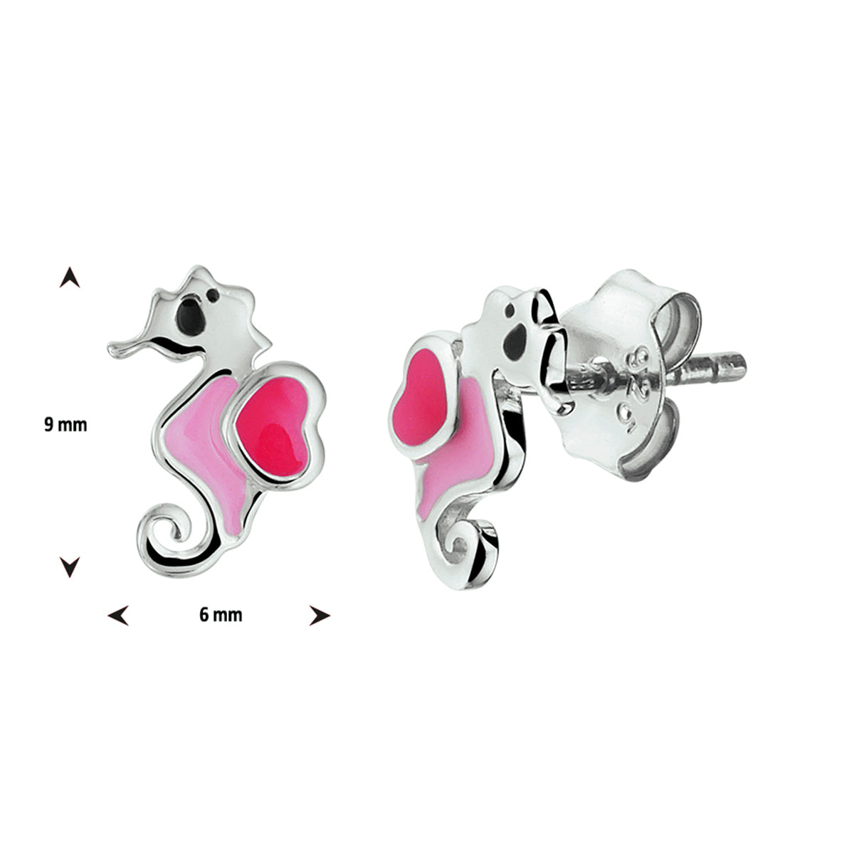 vDam Oorknoppen Zeepaard Zilver Gerhodineerd 1329816