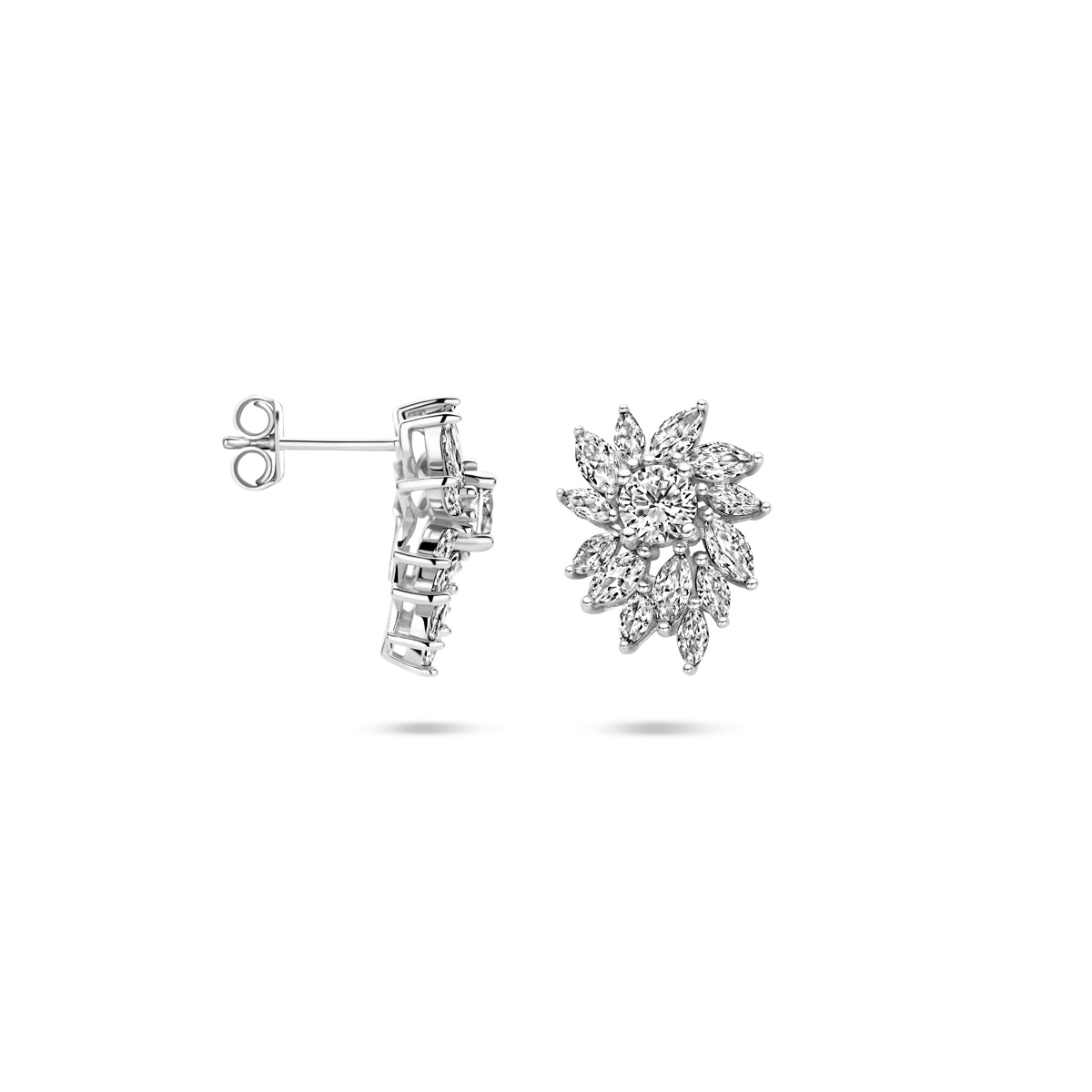 vDam Oorknoppen Zirkonia 18 Mm Zilver Gerhodineerd 1339240