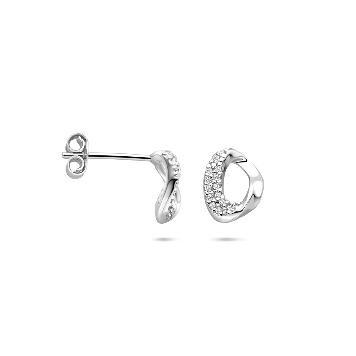 vDam Oorknoppen Zirkonia 9 Mm Zilver Gerhodineerd 1341027