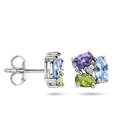 vDam Oorknoppen Zirkonia En Synth Edelstenen Zilver Gerhodineerd 1336555