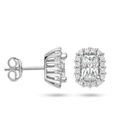 vDam Oorknoppen Zirkonia Halo Zilver Gerhodineerd 1335363