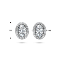 vDam Oorknoppen Zirkonia Halo Zilver Gerhodineerd 1336148