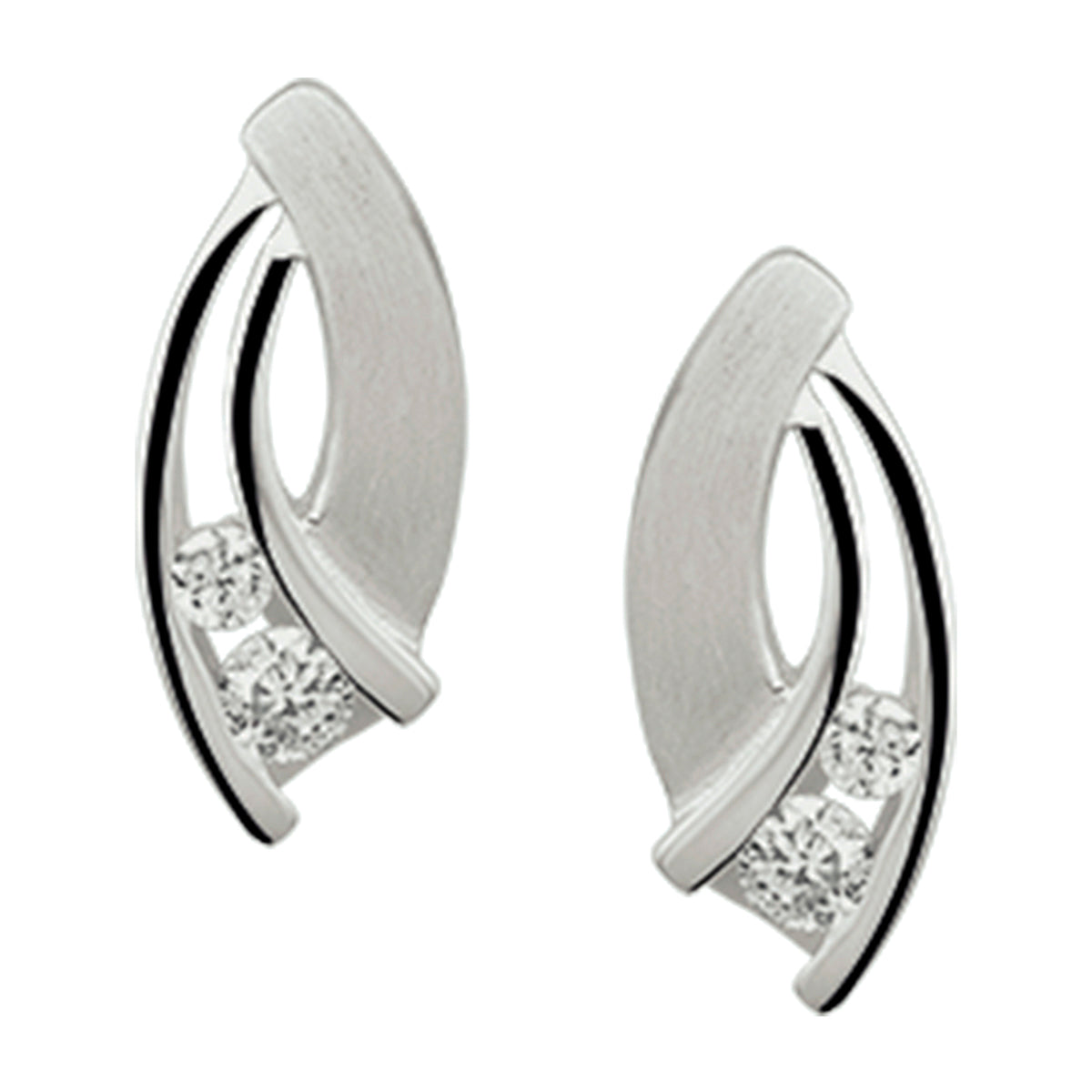 vDam Oorknoppen Zirkonia Poli/mat Zilver Gerhodineerd 1326962