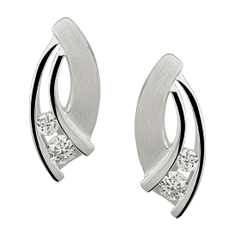 vDam Oorknoppen Zirkonia Poli/mat Zilver Gerhodineerd 1326962