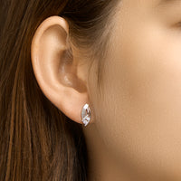 vDam Oorknoppen Zirkonia Poli/mat Zilver Gerhodineerd 1326962