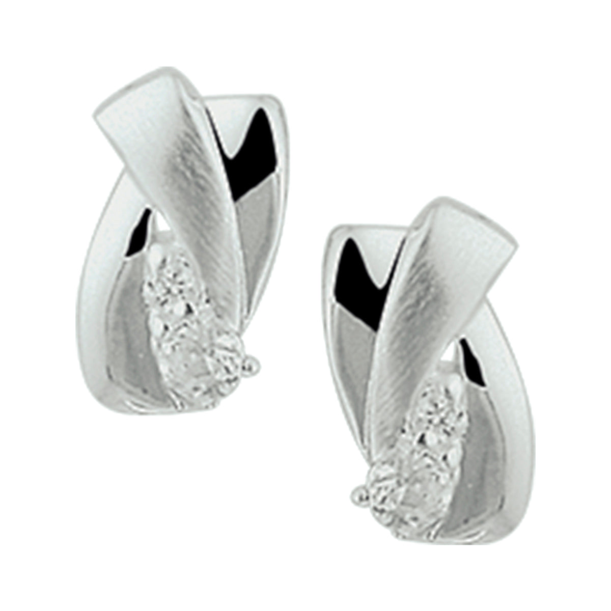 vDam Oorknoppen Zirkonia Poli/mat Zilver Gerhodineerd 1326971