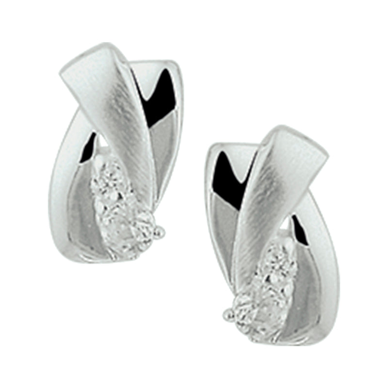 vDam Oorknoppen Zirkonia Poli/mat Zilver Gerhodineerd 1327298