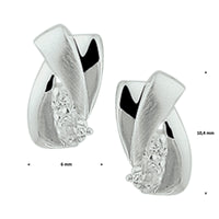 vDam Oorknoppen Zirkonia Poli/mat Zilver Gerhodineerd 1326971