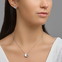 vDam Oorknoppen Zirkonia Poli/mat Zilver Gerhodineerd 1329921