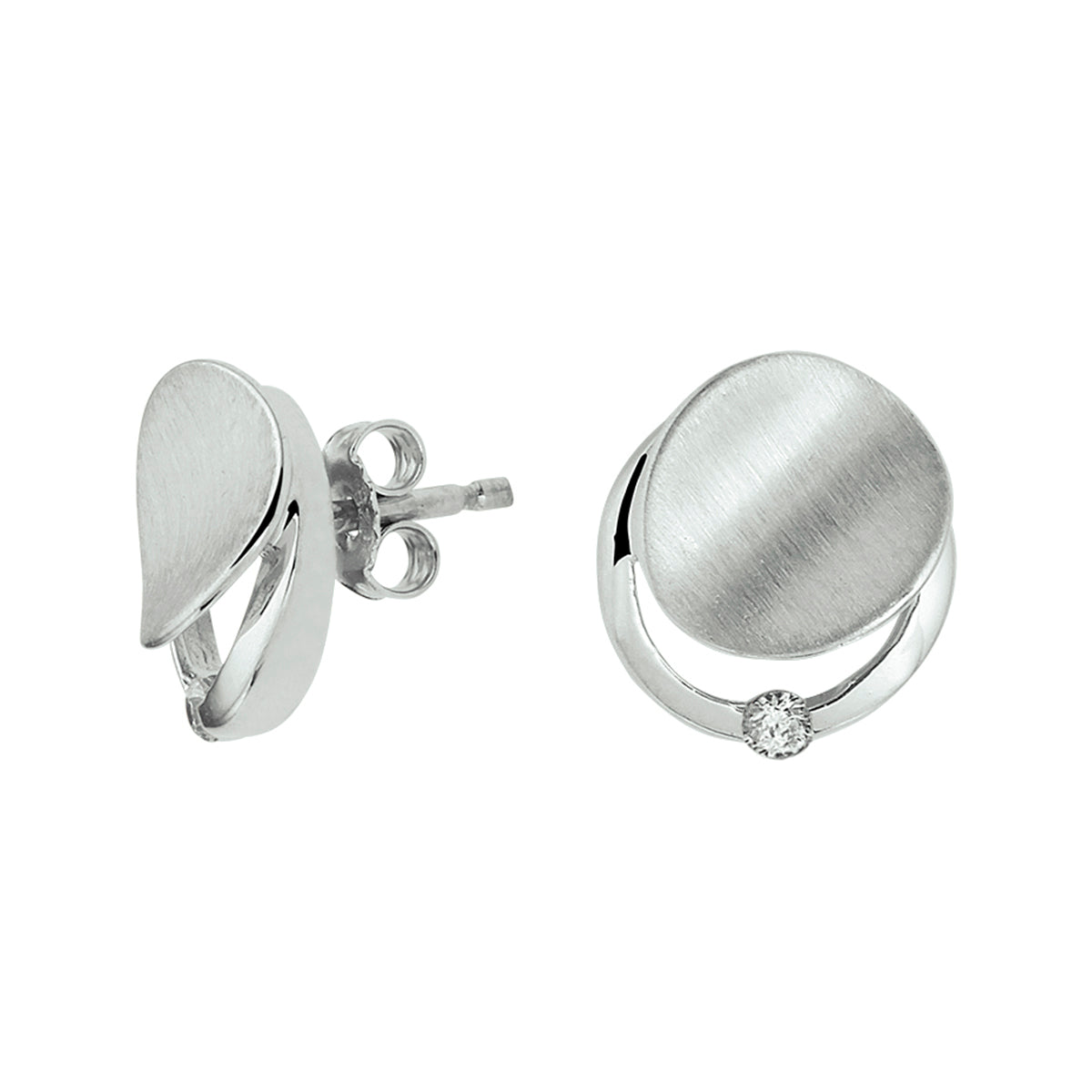 vDam Oorknoppen Zirkonia Poli/mat Zilver Gerhodineerd 1332656