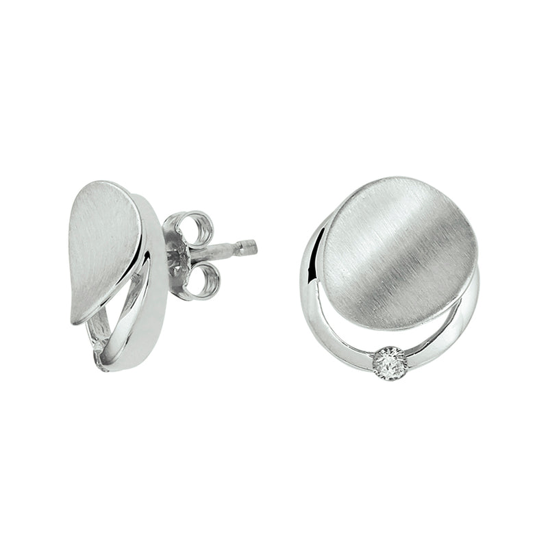 vDam Oorknoppen Zirkonia Poli/mat Zilver Gerhodineerd 1332656