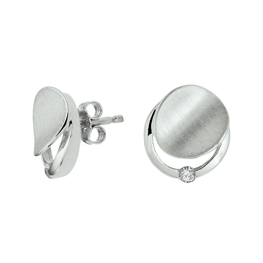 vDam Oorknoppen Zirkonia Poli/mat1 Zilver Gerhodineerd 1332655