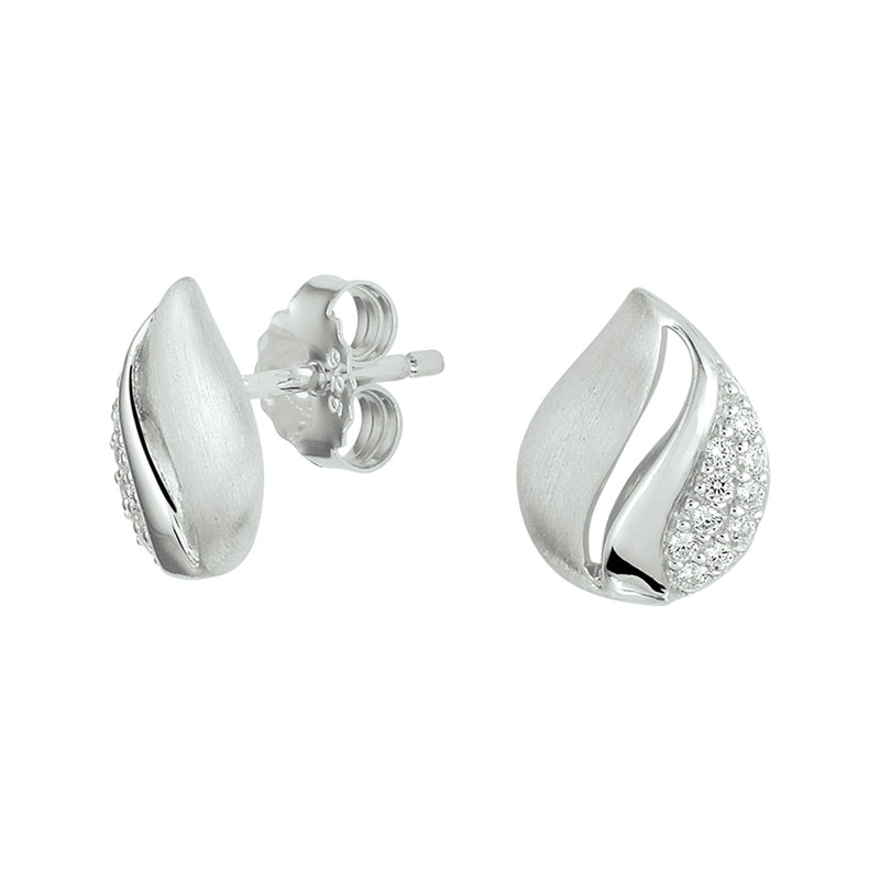vDam Oorknoppen Zirkonia Poli/mat Zilver Gerhodineerd 1331945