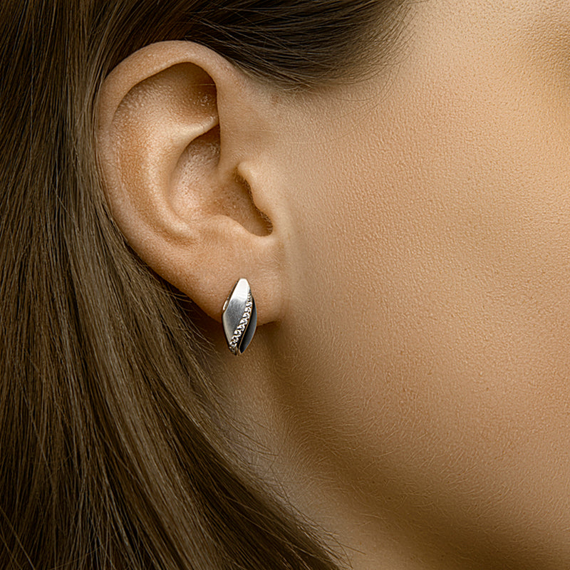 vDam Oorknoppen Zirkonia Poli/mat Zilver Gerhodineerd 1332830