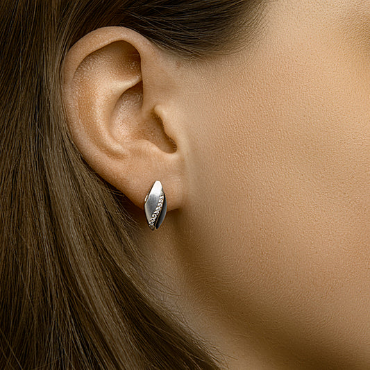 vDam Oorknoppen Zirkonia Poli/mat Zilver Gerhodineerd 1332830