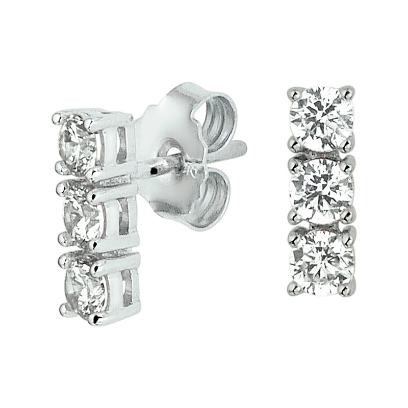 vDam Oorknoppen Zirkonia Zilver Gerhodineerd 1326145