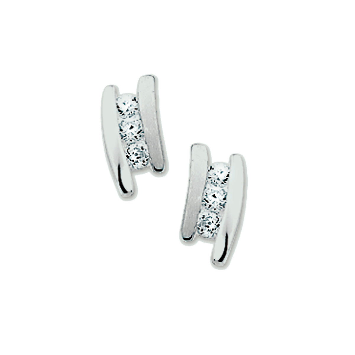 vDam Oorknoppen Zirkonia Zilver Gerhodineerd 1327300