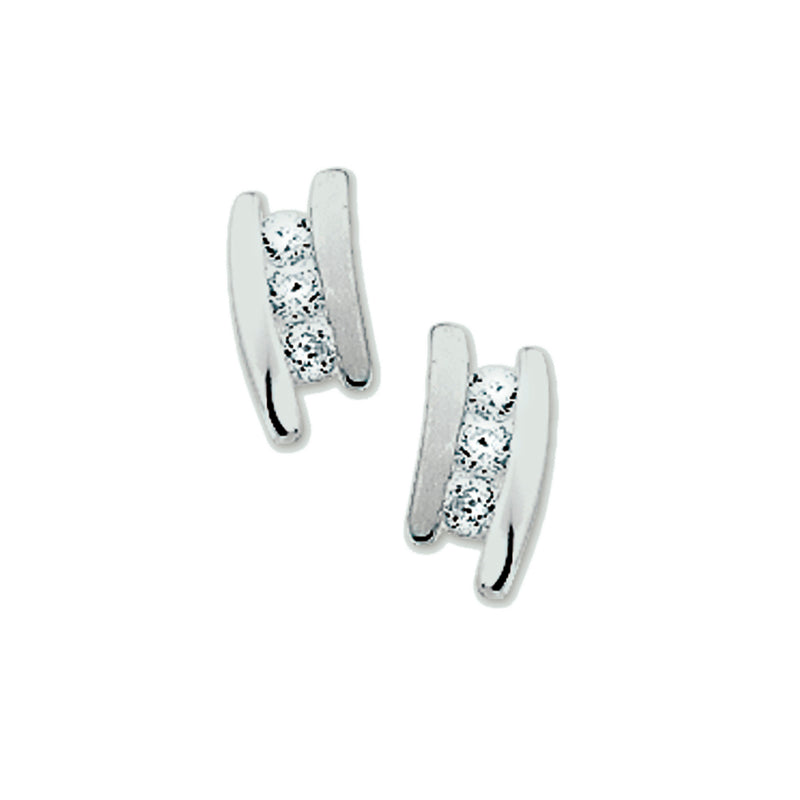 vDam Oorknoppen Zirkonia Zilver Gerhodineerd 1327300