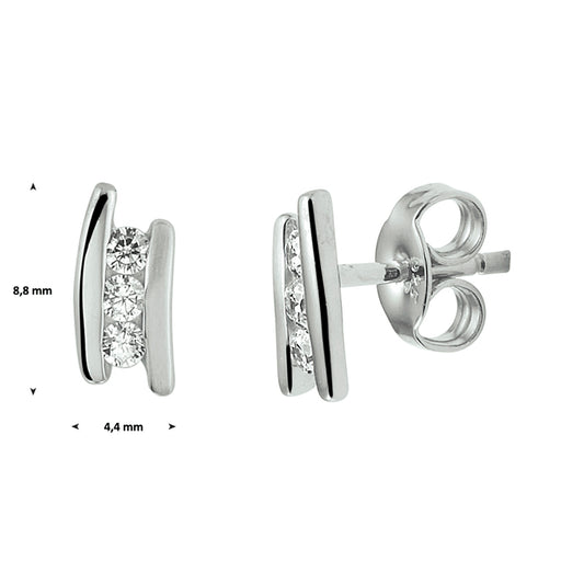 vDam Oorknoppen Zirkonia Zilver Gerhodineerd 1329168