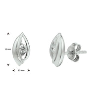 vDam Oorknoppen Zirkonia Zilver Gerhodineerd 1332890