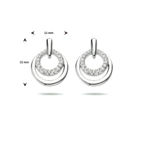 vDam Oorknoppen Zirkonia Zilver Gerhodineerd 1333801