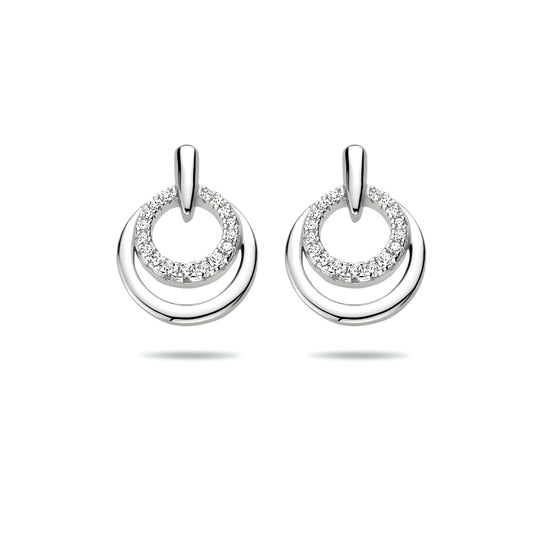 vDam Oorknoppen Zirkonia Zilver Gerhodineerd 1333801