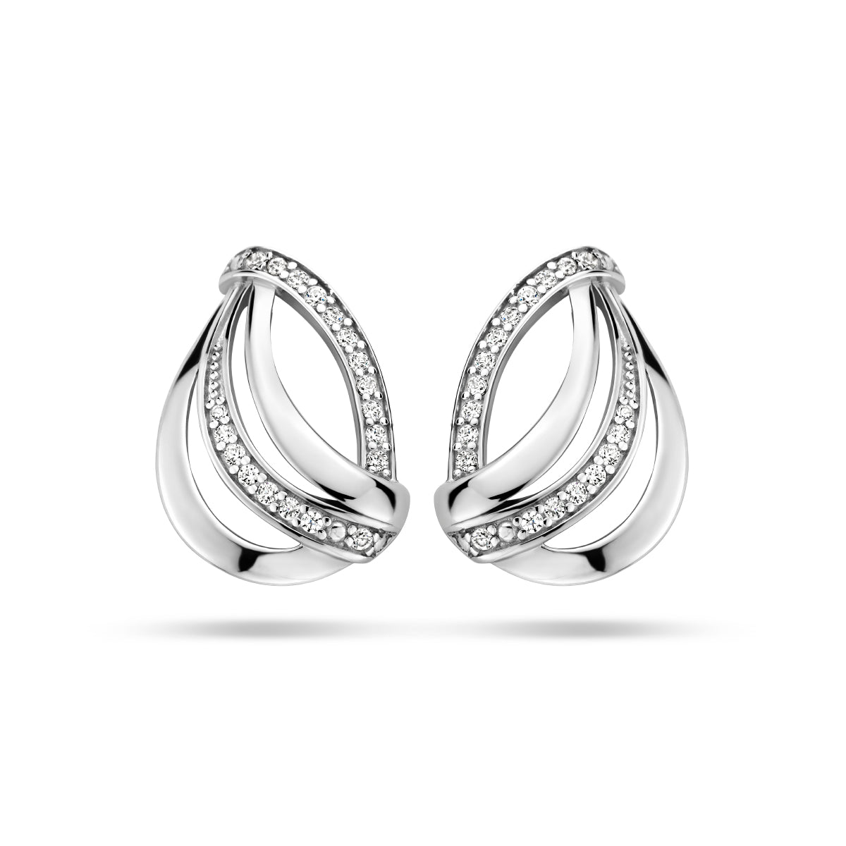 vDam Oorknoppen Zirkonia Zilver Gerhodineerd 1335412