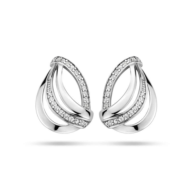 vDam Oorknoppen Zirkonia Zilver Gerhodineerd 1335412