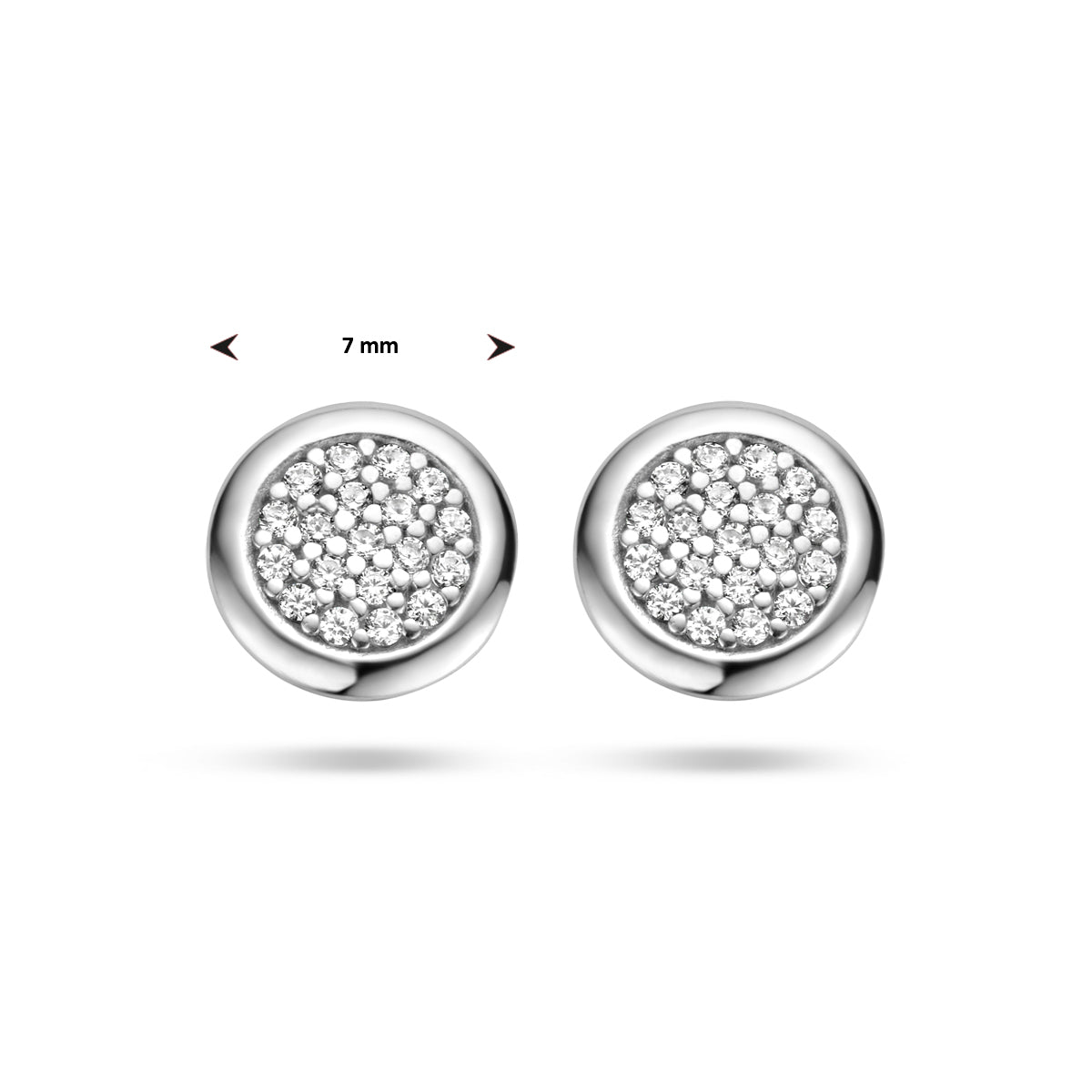 vDam Oorknoppen Zirkonia Zilver Gerhodineerd 1335621