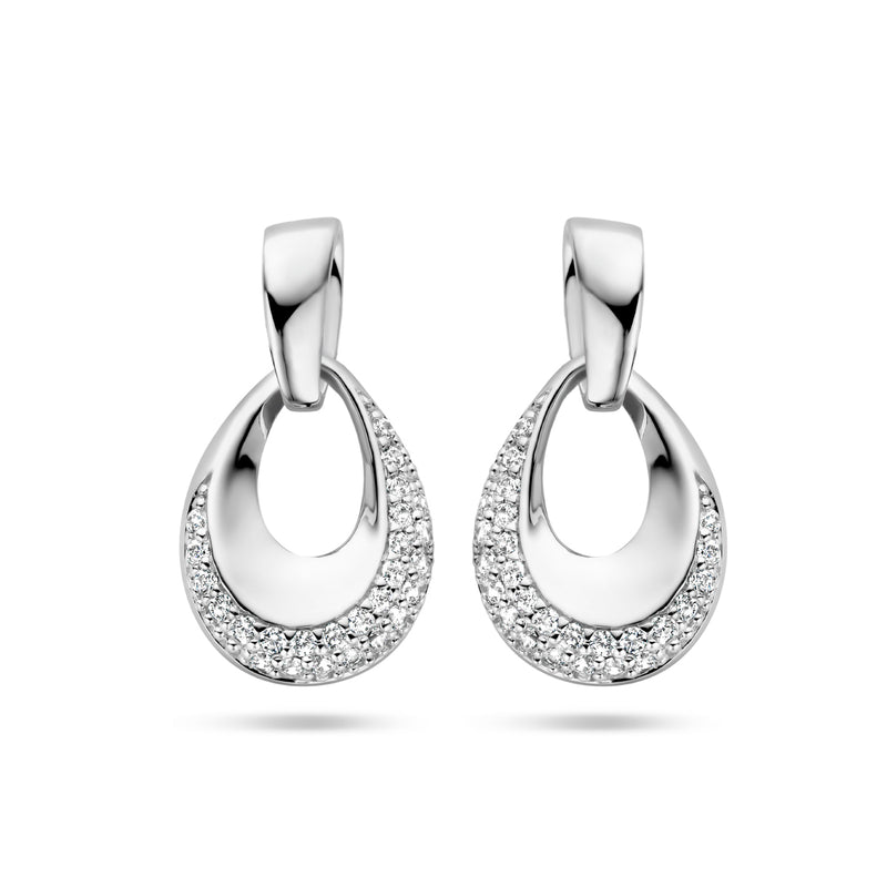 vDam Oorknoppen Zirkonia Zilver Gerhodineerd 1335700