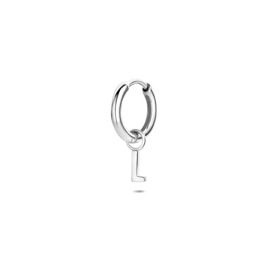 vDam Oorring Letter Per Stuk 13 Mm Zilver Gerhodineerd 1341074