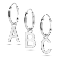 vDam Oorring Letter Per Stuk Zilver Gerhodineerd 1336280