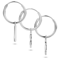 vDam Oorring Letter Per Stuk Zilver Gerhodineerd 1336293